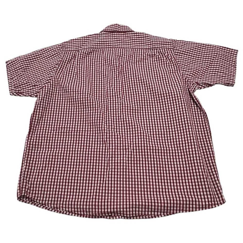 Wrangler Authentics Men's XL Red Plaid Button Down Short Sleeve Work Shirt - Picture 2 of 5